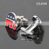 Elephant Shaped United States Vote Election Souvenir Customize Logo Zinc Alloy Metal Enamel Engrave Cufflinks thumbnail-6