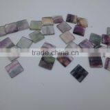 Wholesale Single Puffy Rainbow Fluorite Cabochons Natural Square Stones thumbnail-3