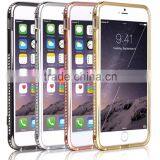 Luxury Metal Material Bumper With Bling Bling Diamond Edged Ex Frame 360 Protective Cell Phone Cases for Iphone6 thumbnail-2