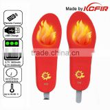 KCFIR remote control rechargeable battery heated insoles foot warmer