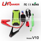New Style Certificated 12000mAh Jump Starter with safety hammer multifunction automobile stating power with intelligent clamps