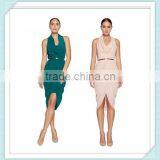 Lady's Silk Crepe de Chin Drape Evening Dress thumbnail-1