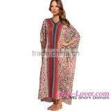 2016 Plunge V Lace-up Neck Floral Embroidered Cover up Beach Dress thumbnail-4