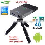 Wholesale Price Newest Led C2 Projector Android 4.4 Rk3128 Portable Pocket Mini Projector 2.4g/5g Wifi