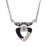 Hot Sale Tiny Austrian Crystal Parti-colour Curve Big Hollow Triangle Pendant Collar Statement Necklaces for Women Girls Jewelry thumbnail-2