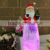 Led water filled christmas light battery operated flameless christmas Santa Clau light christmas vners for decoration