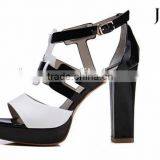 YX01 Flocking High Heel 2cm Platforms Patent pu Upper Sandals Shoes, Wedding Sandal, Roman Sandal for Girls thumbnail-1