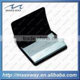 Fashion High Quality Business ID Metal Genuine Leather Business Card Holder