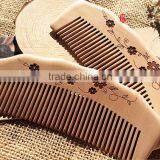 Natural Handle Combs Peach Material Nature Color Hair Wood Comb Hair Combs With Laser Logo thumbnail-4