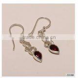 STERLING SILVER LIGHT COLLECTION 925 CASTE JEWELRY GARNET EARRING thumbnail-1