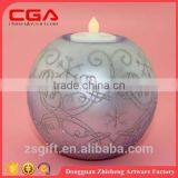 Round Glass Candle Stand,painting Glass Candle Holder for Home Decorations thumbnail-2