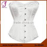 400401 Woman Sexy Satin Solid Plus Size Steel Boned Corsets UK thumbnail-1