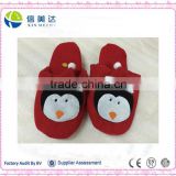 Plush penguin indoor slippers for Christmas