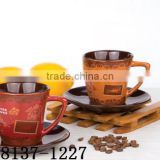 Cheap wholesale cups and saucers stoneware
