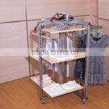 China Heavy Duty 4 Way Clothing Display Gondola With Maple MDF Shelf thumbnail-1