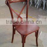 Hot Sale Strong Stackable Elegant Upholstery Antique French Cross Back Chair, X-Back Chair thumbnail-1