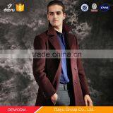 Hot Selling Purplish Red Winter Thick Warm Stock German Woolen Coat Wool Cashmere Blended Coat thumbnail-2