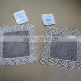 Water Soluble Lace Embroidery Plain Natural Linen Cup Coaster