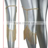 Jewelry multilayer tassels gold leg chain