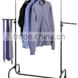 Black Single Pole Adjustable Height Cloth Garment Display Rack