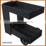 Pub Use Rattan Trolley With Wheels thumbnail-1