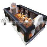 2015 Inflatable Bounce Football Field With Bungee Run Inflatable Basketball Hoop 3 in 1 Sport Arena