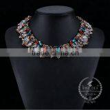 High Quality Vintage Colorful Rhinestone Chunky Statement Necklace Tin Alloy Fashion Women Pendant Necklace 6390053 thumbnail-2