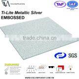 Opaque Lower Temp Plastic Polycarbonate Embossed Sheet (Ti-Lite Metallic Silver Solid Embossed) thumbnail-2