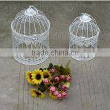 Cream White Iron Bird Cage Decorative thumbnail-3