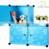 Store More Assemble Folding Blue Color 3 Cubes Plastic Storage Boxs thumbnail-1