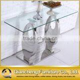Modern Glass Console Table With Mirror thumbnail-1