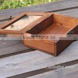 2015 Refinement Antique Wooden Box With Glass Lid thumbnail-2