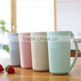 Wheat Straw Stripe Plastic Cup With Handle Plastic Tumbler thumbnail-1