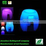 Outdoor Garden RGB LED Short Plastic Stool Furniture thumbnail-5