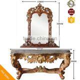 French Provincial Console Table With Framed Mirror in Large Size