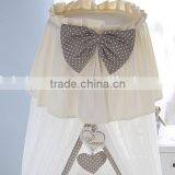 Elegant Beige and Grey Soft Mosquito Net With Bow Bed Crown for Baby Crib BF11-08023b thumbnail-3