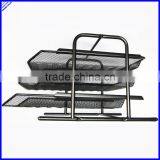 3 Layer A4 Size Black Sturday Office Trays,metal Mesh File Tray,stationery Tray thumbnail-1