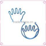 Shiny Blue Color Palm Design Metal Paper Binding Clip