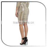Shiny Golden Scallop Trims Lady Sequin Skirt thumbnail-3