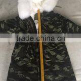 CX-G-P-08B Fox Trim Hood Women Real Rex Rabbit Fur Lining Fur Parka Jacket thumbnail-5