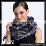 CX-S-154K China Factory Wholesale Cheap Real Rex Rabbit Fur Fashion Scarf Women thumbnail-1