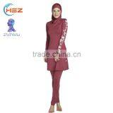 Zakiyyah 5585 African Wholesale Chinlon Farbic for Islamic Swimsuit Custom Swimwear With Lace Embroidery Print Sleeve Design thumbnail-3