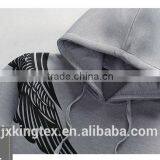 Jiangxi Kingtex Hot Sale Combed Cotton French Terry Contrast Sleeve Top Jumper Knitting Hoodies Set With SGS Certification thumbnail-3