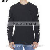 Front&Sleeve Print Long Sleeve Black Tee for Man thumbnail-1