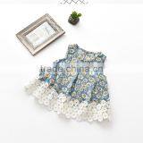 S33536W 2017 Summer Little Girls 100% Cotton Floral Printed Cute Dresses thumbnail-1