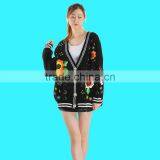 Floral Embroidery Cardigan Kimono 2017 Autumn Women Plus Size Cardigan Sweater thumbnail-3