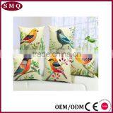 Lover Bird Colorful Fancy Painting Natural Mixed Linen Pillow Cover thumbnail-6