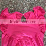 Toddler Girls Soild Color Cotton Romper Flutter Sleeve Romper Baby Bulk Boutique Baby Girl Rompers Wholesale 2016 thumbnail-2