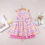 Wholesale Summer Bowknot Printing Princess Dress Baby Girl Vest Dress thumbnail-2