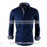 2016 Multi Color High Collar Button Down Slim Fit Casual Shirt for Men thumbnail-2